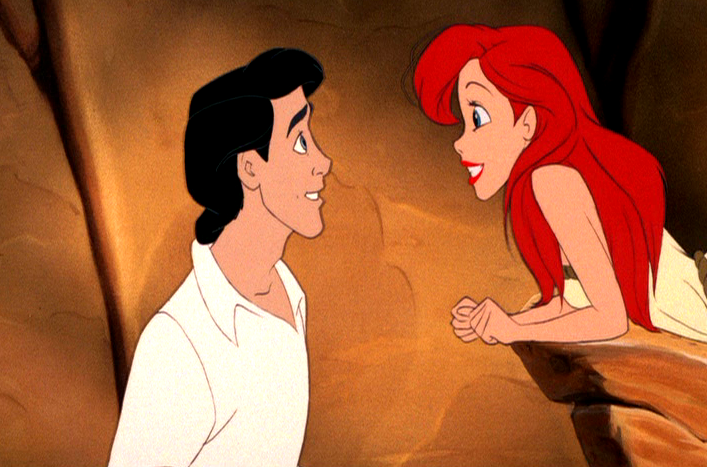 Den lille havfrue Ariel og prinsen mødes for første gang