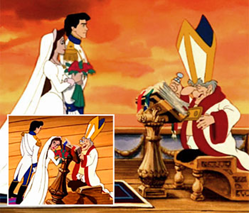 den lille havfrue og præsten på skibet i disney filmen